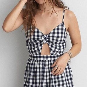 American Eagle Gingham Romper - size Large